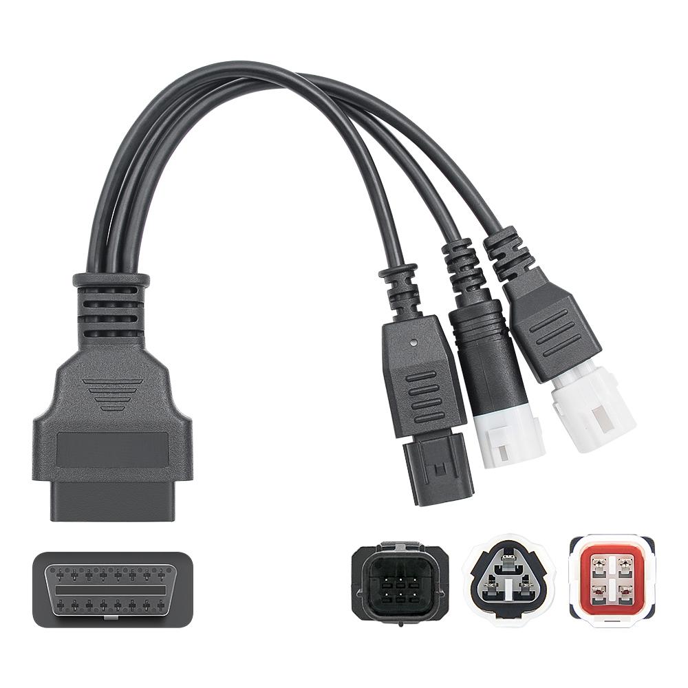 3 IN 1 für Yamaha 3-Pin 4-Pin für Honda 6-Pin auf 16-Pin Motorrad OBD2 Kabeladapter Motorrad OBDII Diagnoseanschlusskabel