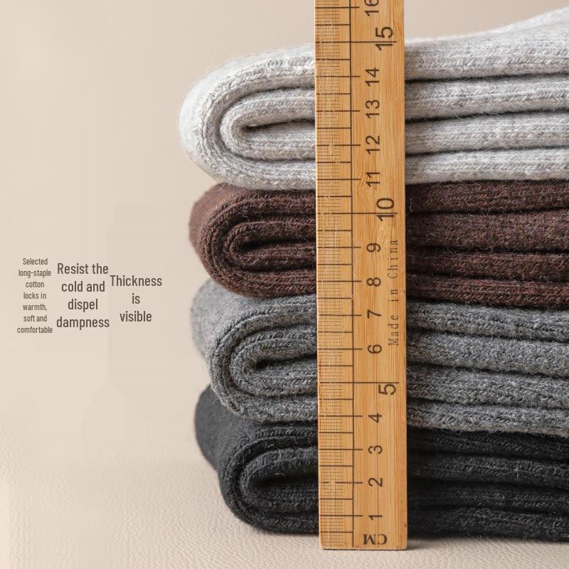 Extra Thick Fleece-Lined Wool Socks for Men & Women - Warm Mid-Calf Winter Socks