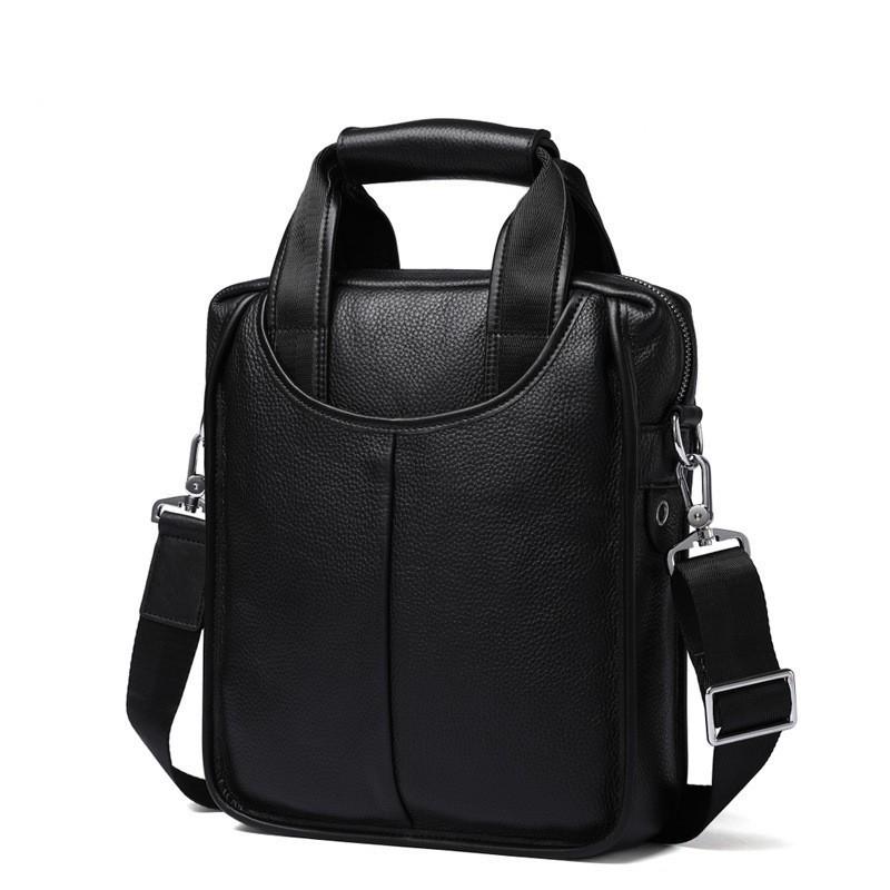 Men s Shoulder Bag Genuine Leather Business Crossbody Vertical Cowhide Large Capacity 28x8x30