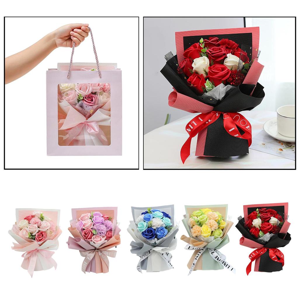 Artificial Soap Rose Wedding Bouquet Decorative Flowers Bouquet Party Home Ornament