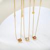Zircon Pendant Necklace Gentle Sweet Clavicle Chain Steel Ball Bracelet 18K Gold Stainless Steel Jewelry