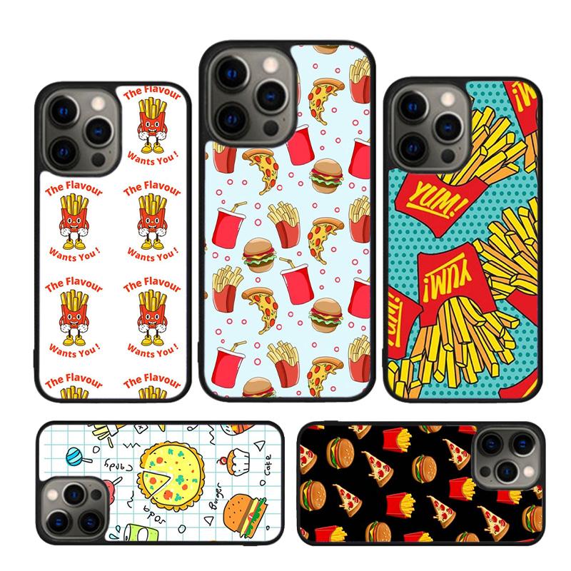 French Fries Burger Pizza Phone Case Cover For iPhone 17 Air 16 15 14 Plus 11 12 13 Pro Max Coque Shell Fundas