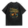 Vivay Fluent In Fowl Language Funny Novelty Chicken Lover T Shirt for Women s vintage Washed fashion streetwear Breathable