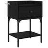 Nightstand Set of 2 Black Oak Effect 40 x 29 x 60 cm