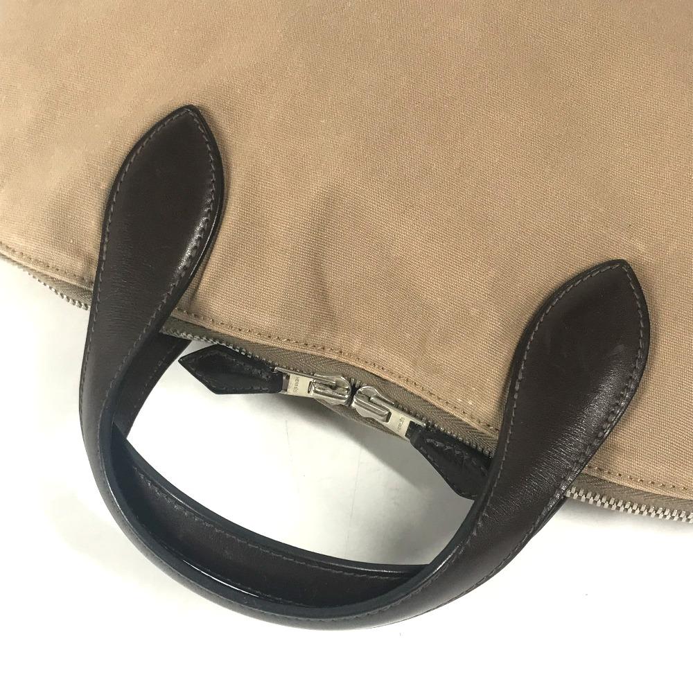 HERMES Edit 42 Tote Bag Business Bag Hand Bag Leather/Canvas Beige/Dark brown