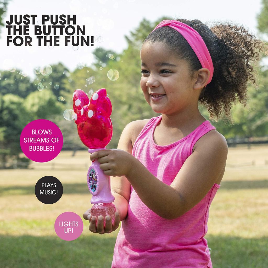 Little Kids Disney Minnie Mouse Light & Sound Musical Bubble Wand with Bubble Solution Plastic Multi (2051)