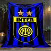 1 Stück Mi-lan FC Emblem Aufdruck Weiche Flanelldecke Überwurf für Schlafzimmer Wohnzimmer Sofa Camping Reise Fan Geschenke Weihnachtsgeschenke