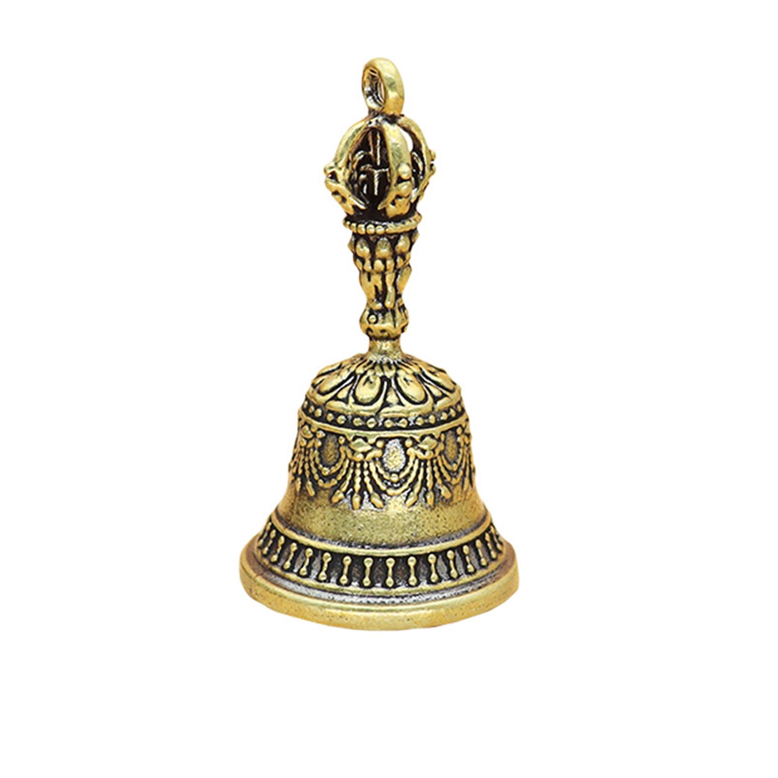 

Decorative Handheld Bell with Intricate Carved Handle and Detailed Patterned Surface Suitable for Home and Spiritual Use One Size