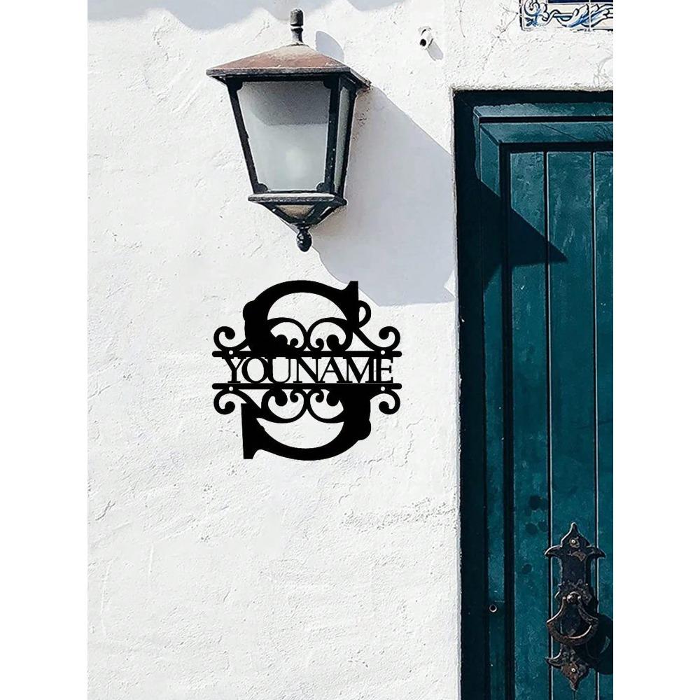 Custom Iron Art Wall Decor, Personalized Metal Logo Sign for Home Garden Bar, Modern Abstract Letter Ornament, Unique Gift Idea