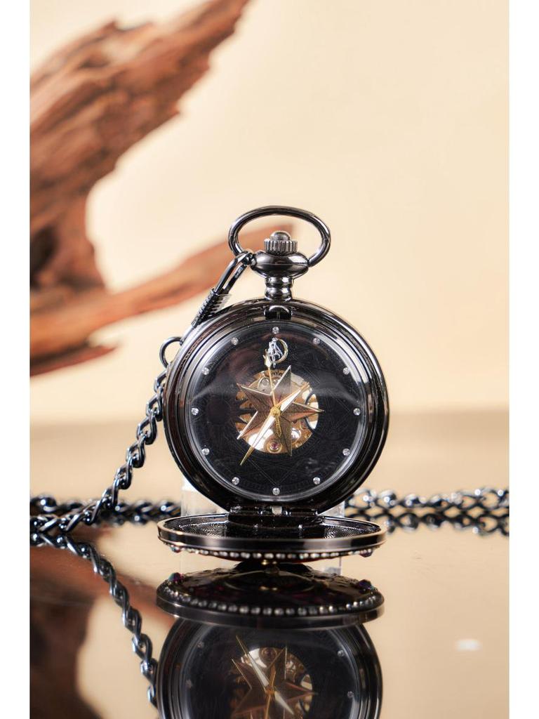 Sailor Moon Retro Mechanical Pocket Watch with Flip Cover - Epoxy Pendant Birthday Gift
