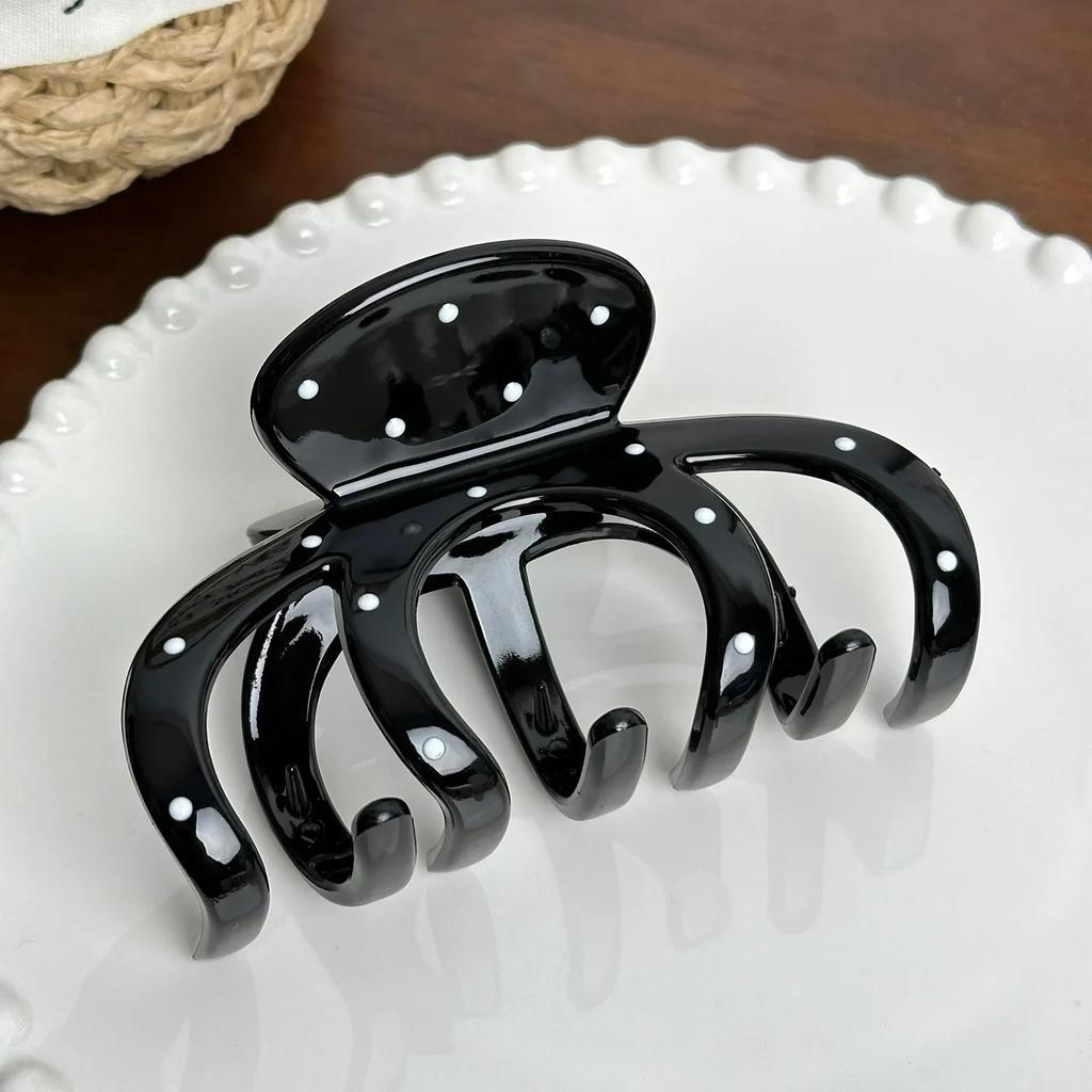 Retro Schwarz Weiß Punkte Geometrie Haarspange Damen Mädchen Elegant Haarnadeln Haarklammern Krabben Haarspangen Mode Haaraccessoires