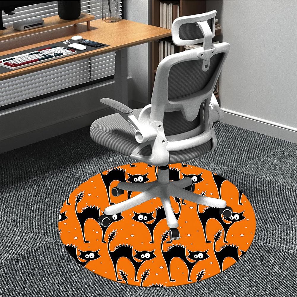 1PC Halloween Cats Chair Carpet for Office, Indoor Non-Slip Washable Carpet, Soft Comfortable Mat For Office Room yy250930216