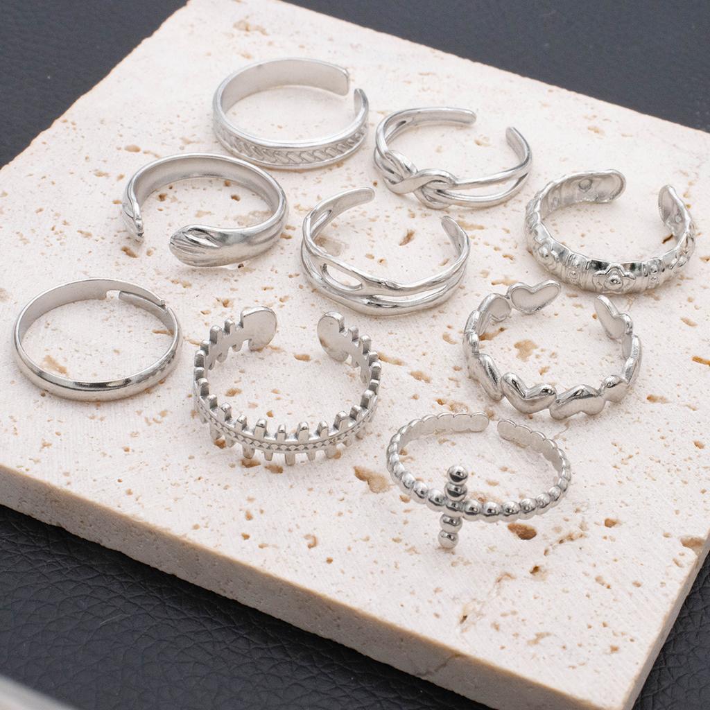 Fashion Stainless Steel Stainless Steel Rings for Women Adjustable Sliver Color Open Rings Female Jewelry Weddings Gifts