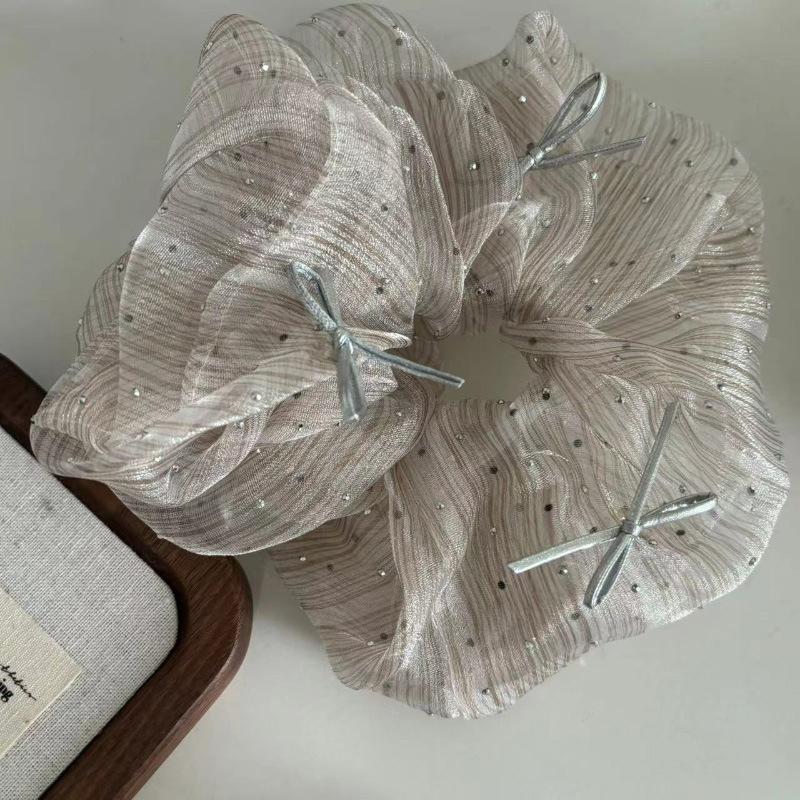 

Скранчи для волос в полоску Y2K с бантом, резинка для волос, милая простая эластичная повязка для волос, женские аксессуары для волос, головные уборы, веревка для волос