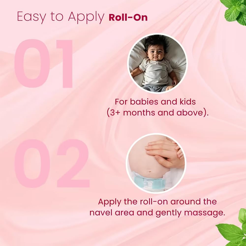 BabyOrgano Olio Roll-On Delicato per Pancia di Neonati e Bambini Cura Naturale Quotidiana Comfort Portatile 40ml Confezione da 2
