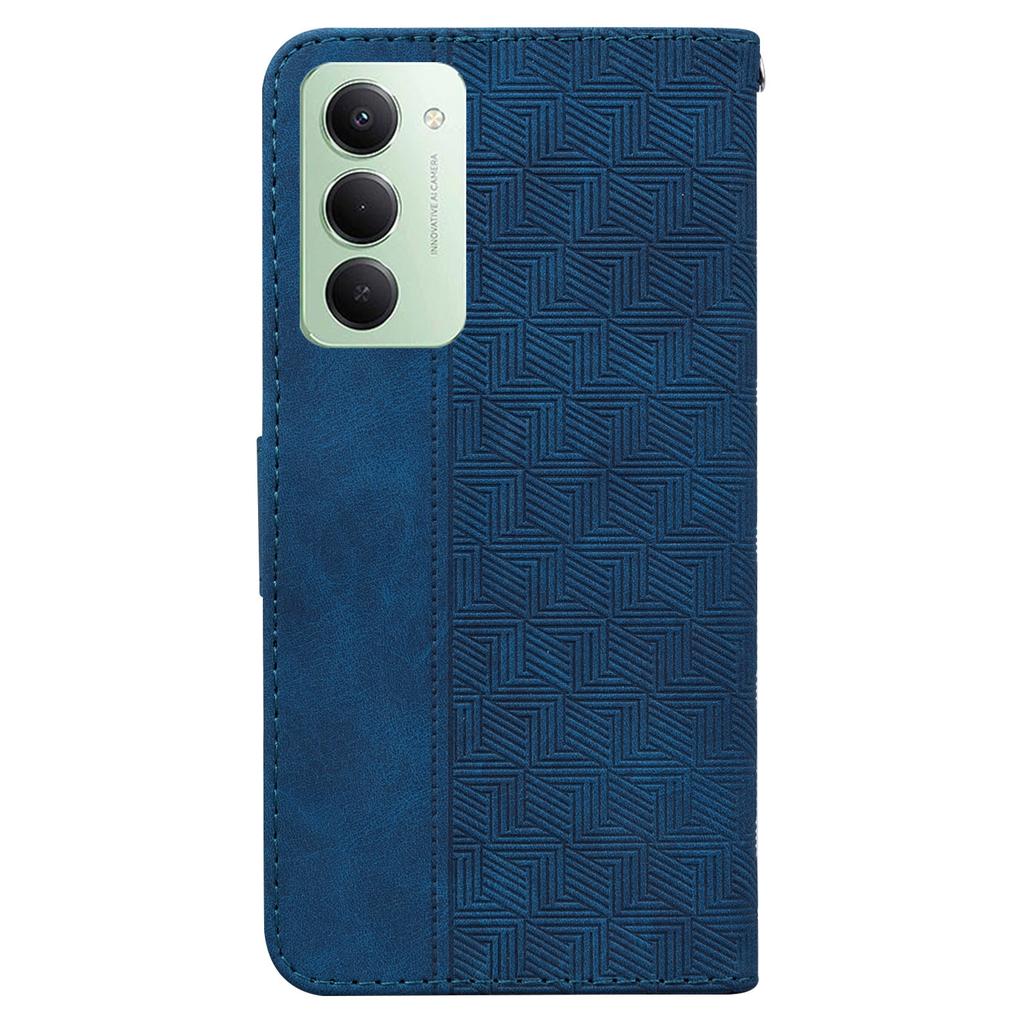 For Xiaomi Redmi 15 5G (Global) (169mm) Case Geometry Pattern Leather Wallet Phone Cover with Wrist Strap