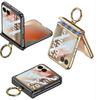 Electroplated Transparent Phone Case for Motorola Razr 70 60 Ultra with Metal Ring Holder Hinge Glass Protective Film Cover