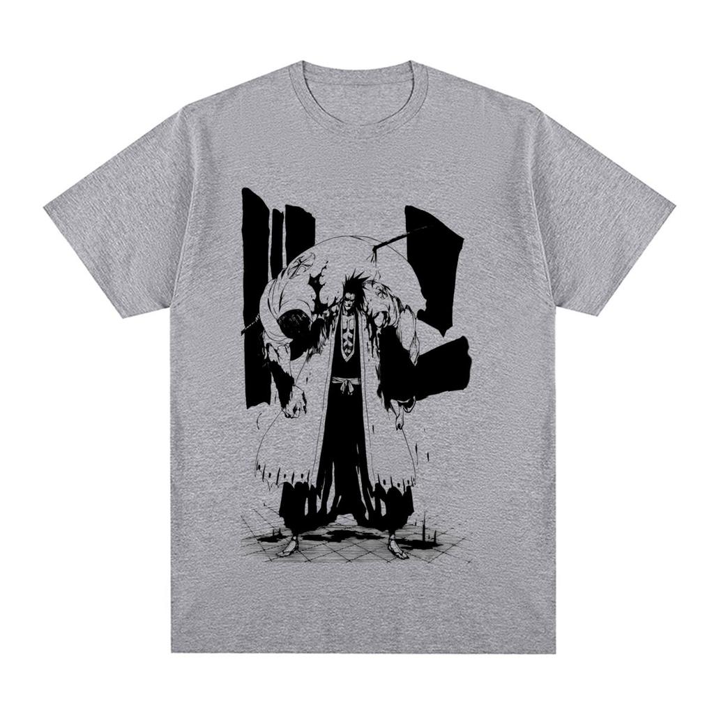 Anime Bleach Zaraki Kenpachi Vintage T-shirt Graphic Punk Harajuku Cotton Men T Shirt New Tee Tshirt Womens Tops
