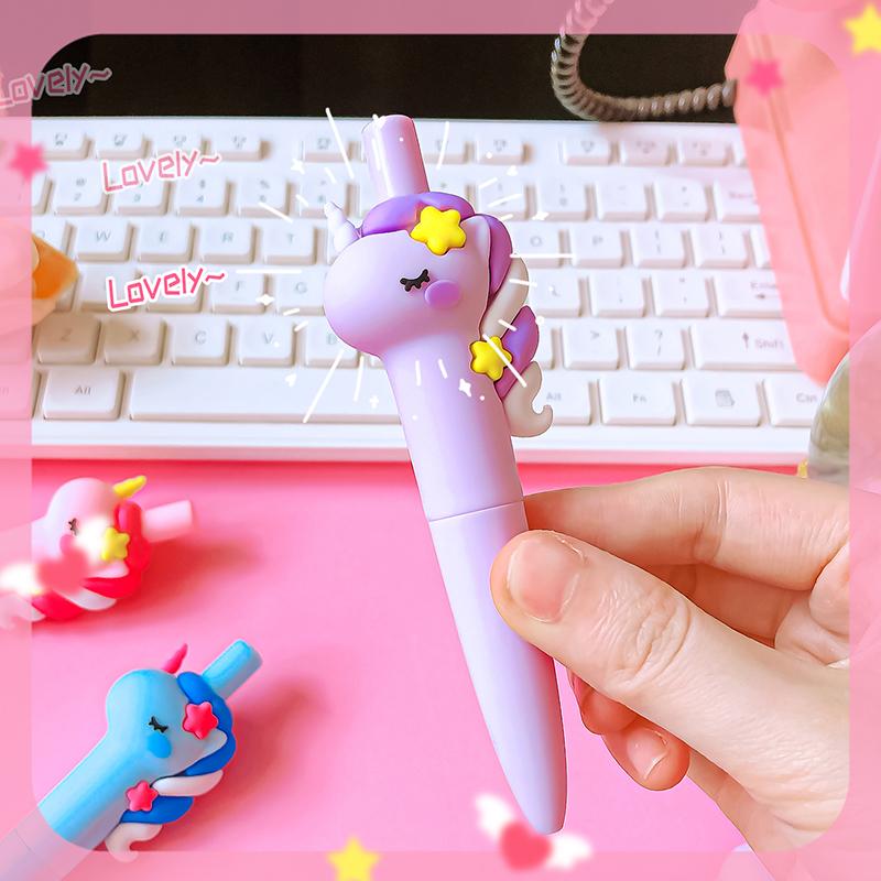 Kawaii stationery Aesthetic stationery items Office accessories cute Unicorns ballpoint pens Portable Mini gel pen Pocket pen