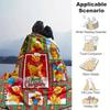1pc. Christmas Winnie The Pooh Postage Stamps Design Blanket, Home Decorative Throw Blanket for All Seasons, Cute Cartoon Gift Idea for frie