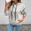 Two Hooded Sweatshirts with Contrasting Colors and Trims for Casual and Versatile Use In Autumn and Winter Suitable for Daily Vacations for Women