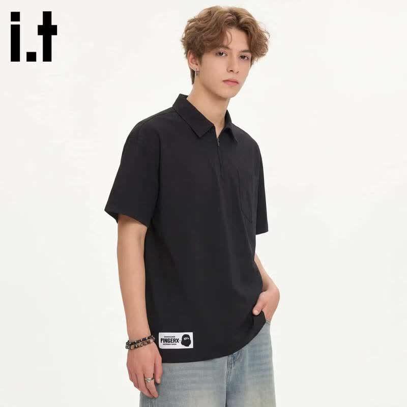 Fingercroxx IT Men s Half-Zip Short Sleeve Shirt 3XL