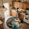 Ice Fox,Round Area Rug,Carpet Rug for Living Room Bedroom Sofa Playroom Decor,Non-slip Floor Mat