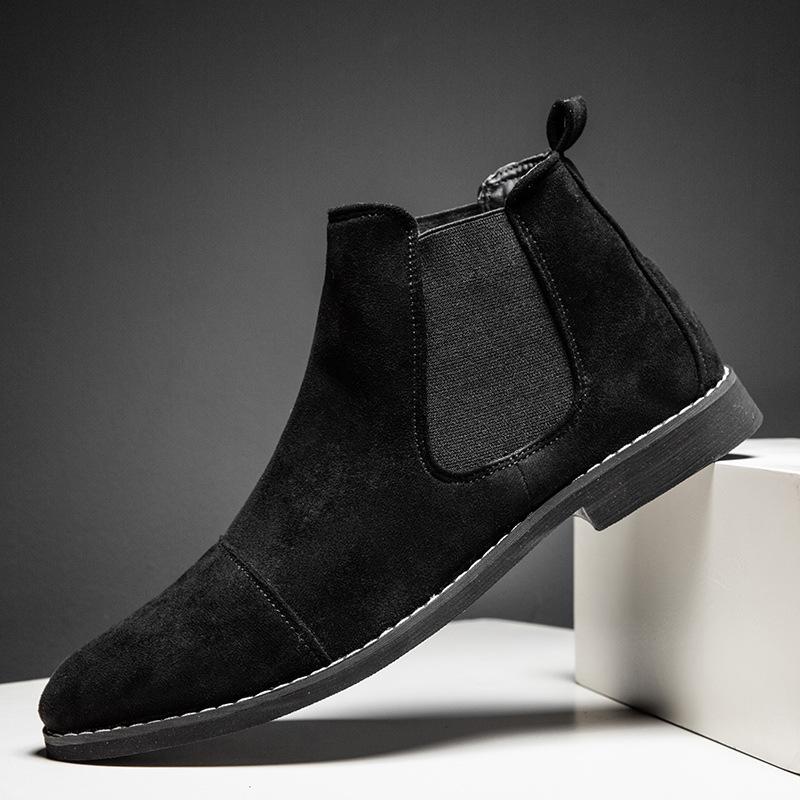 Módní žluté Chelsea boty Pánské špičaté Pohodlné společenské boty Pánské nazouváky Levné Pánské semišové boty Zapatos Hombre Běžné