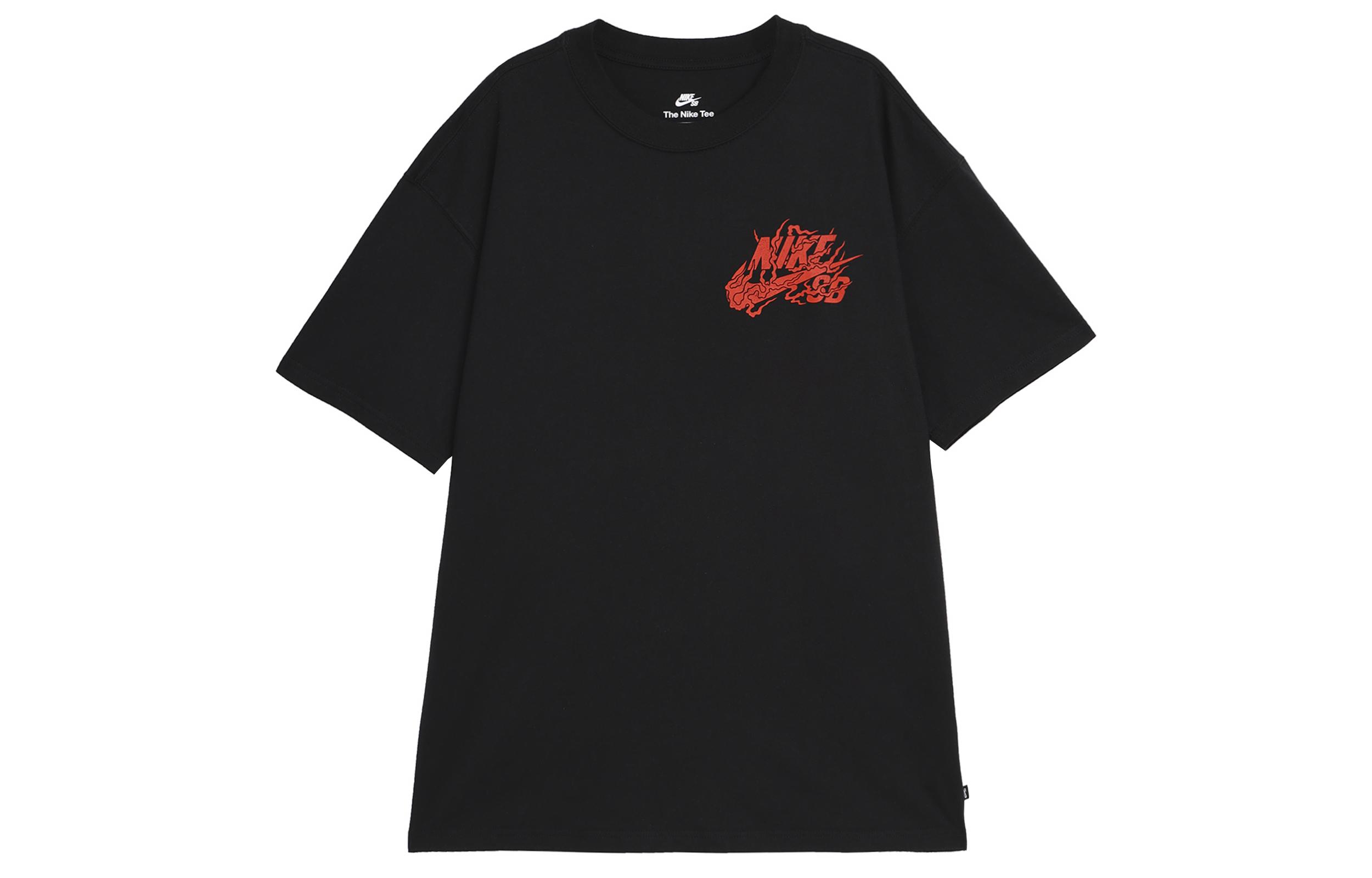 Мужские футболки Nike Dragon Soaring New Year Collection Черный Круглый вырез Умеренный Прямой крой FQ3720-010 M