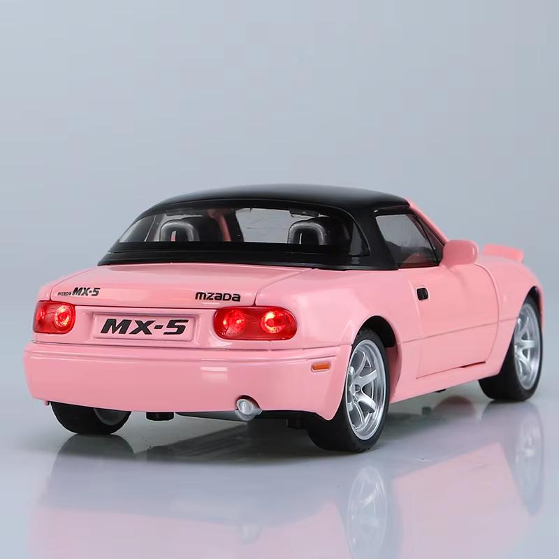 2025 New 1:32 Mazda MX5 MX-5 Supercar Metal Alloy Diecast Toys Car Model Collectibles Birthday Gift Sound & Light Children's Toys Hobbies