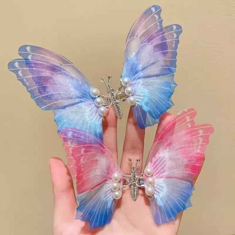 1PC Sweet Decorate Colorful Pearl Butterfly Hair Accessories Hairpin for Girls Hair Clip Glitter Moving Wings