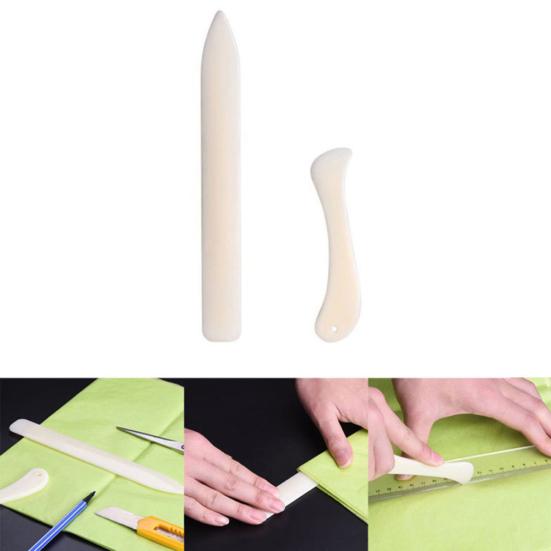 2Pcs/Set DIY Paper Leather Crafts Plastic Folder Creaser Scoring Creasing Tool