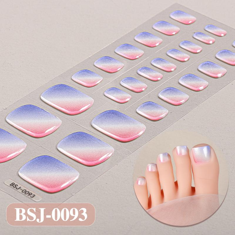 3D Waterproof Semi Cured UV Gel Toe Stickers for Nail Art-Luxurious Style Easy Apply