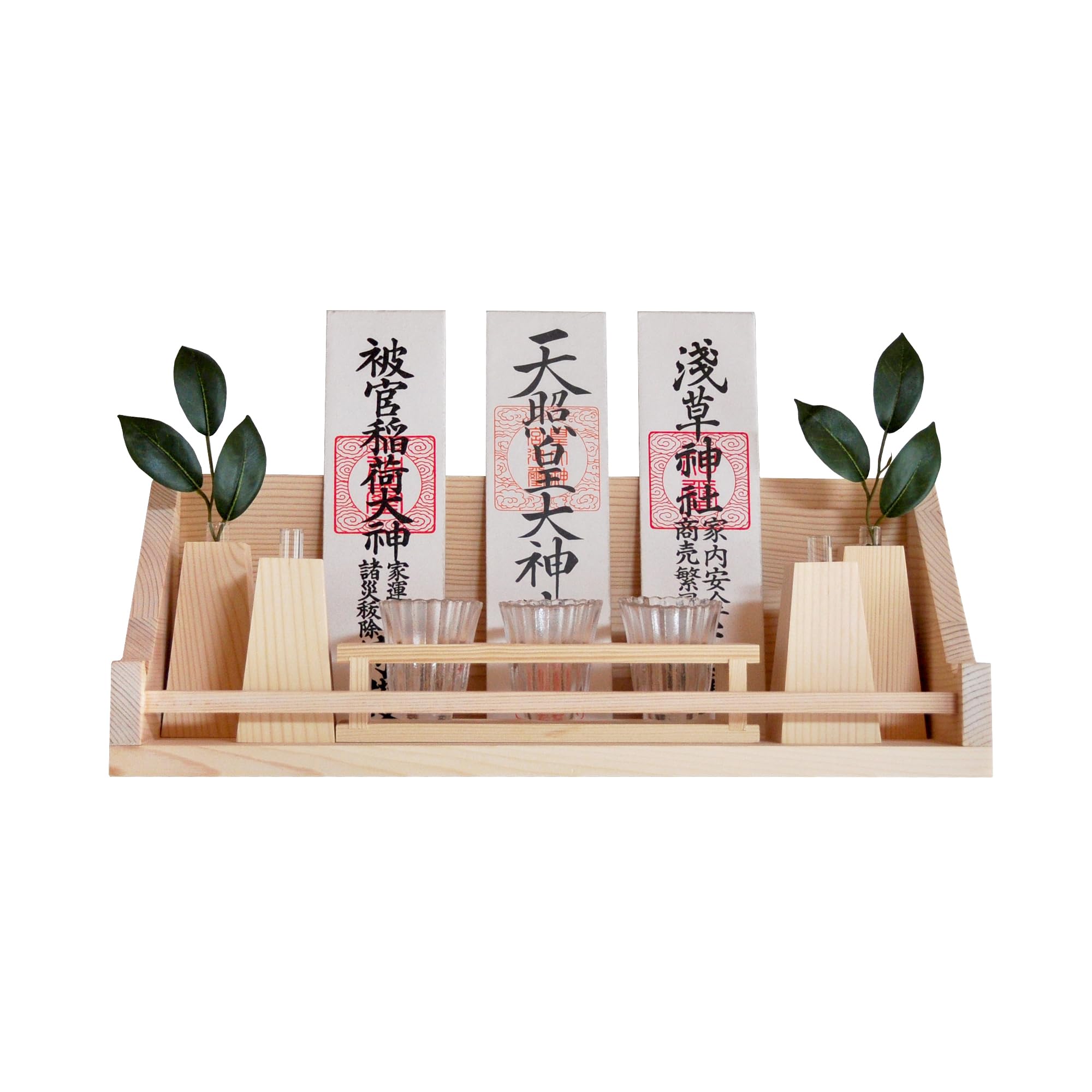 

Modern Wall-Mounted Shinto Shrine Charm Stand, 40x16x16cm, Ideal for Ancestral Shrines, One Shrine, Three Shrines, Shinto, Festivals, and Gods,