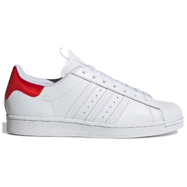Adidas Originals Superstar Comfortable Low-Top Sneakers Unisex Sneakers White Red FW2829