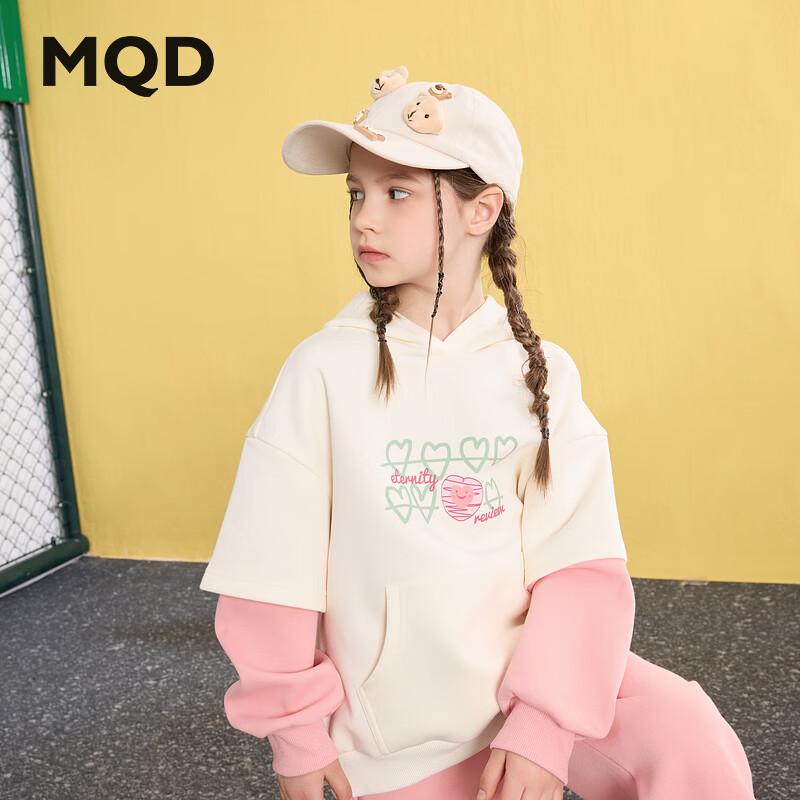 

MQD Girls Academy Style Fake Two-Piece Hooded Sweatshirt 120
