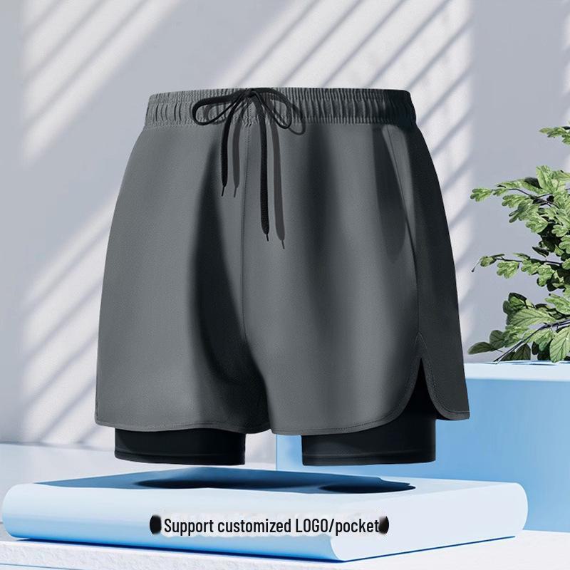 

Мужские свободные быстросохнущие двухслойные плавки - большой размер с принтом M