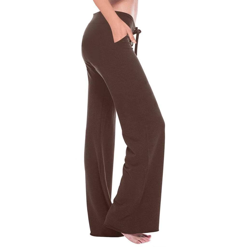 Women's Casual Home Pants Soft Wide Leg Pants With Pocket Loose Yoga Travel Casual Sports Pants