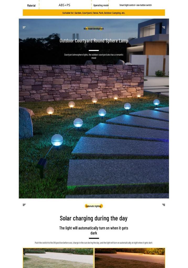 Solar-Powered Outdoor Garden Stake Lights: Rainproof Courtyard Ball Lights for Lawn and Landscape Decoration