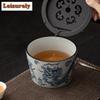 Blue And White Antique Jianshui Japanese Tea Wash Bowl Tea Residue Barrel Water Washing Slag Tank Chaxi Cafes Collection Craft