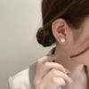 925 Silver Geometric Irregular Pearl Earrings for Women Girl Minimalist Personality Ear Studs Trendy Jewelry Gift