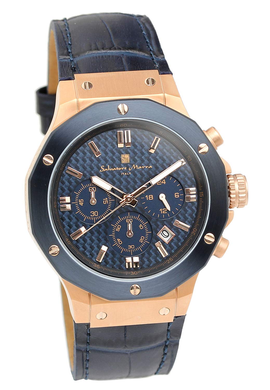 

Water Resistant to 10 [Salvatore Marra] Wristwatch, Blue, Chronograph, ATM, Business, Formal, Men s синий