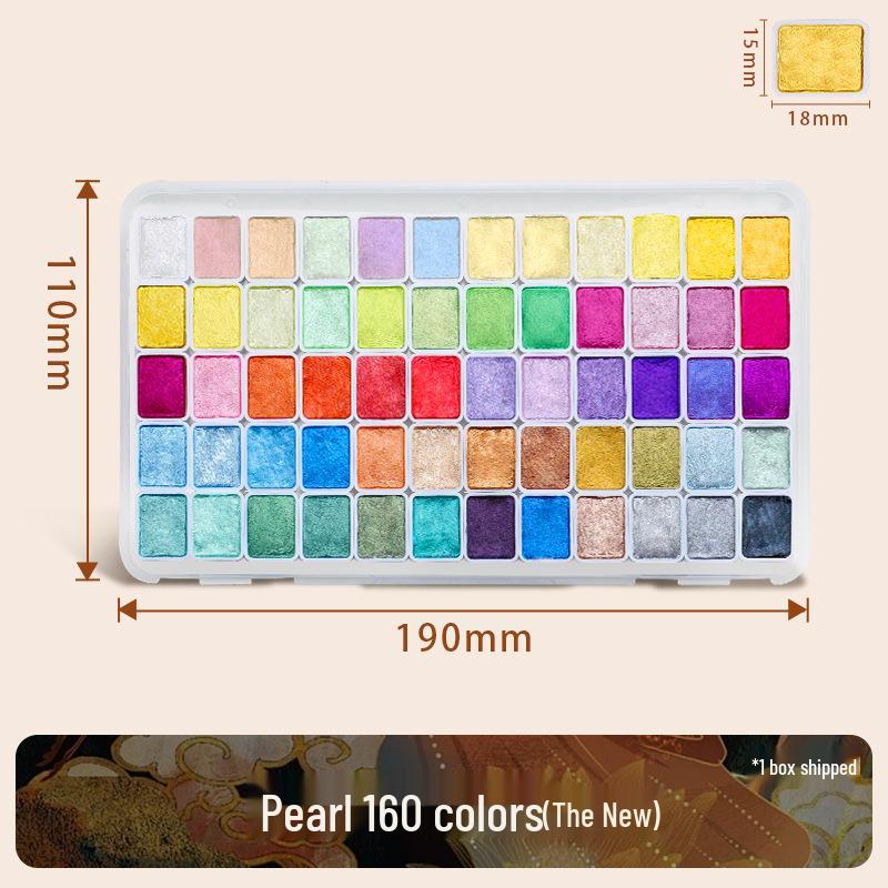 Pearlescent Watercolor Pigment - Color-Changing Gold for Nail Art & Thangka Painting.