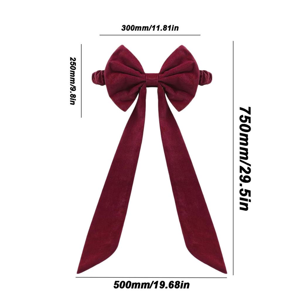 Elegant Wine Red Velvet Bow Chair Back Cover Chair Tie Backs For Christmas Holiday Party Banquet Wedding Decoration