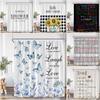 Modern Inspirational Quotes Shower Curtain Flower Butterfly Art Bathroom Decorative Polyester Fabric Bathtub Curtain