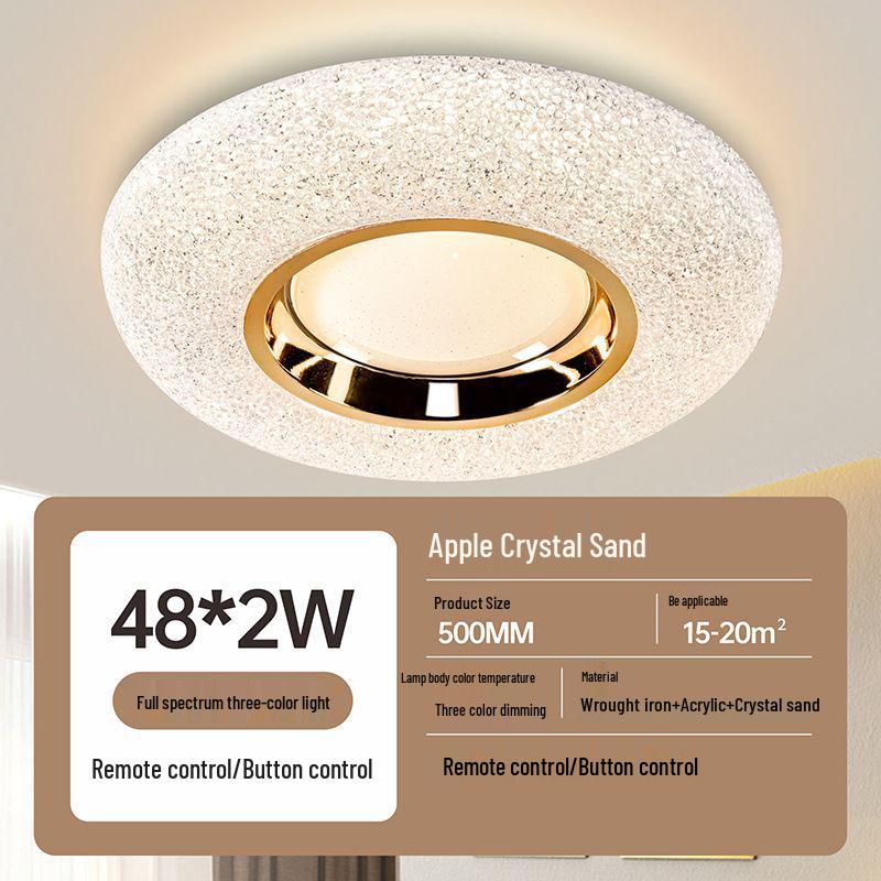 2025 Full Spectrum Super Bright LED Ceiling Light for Master Bedroom & Living Room - Modern Cream Style