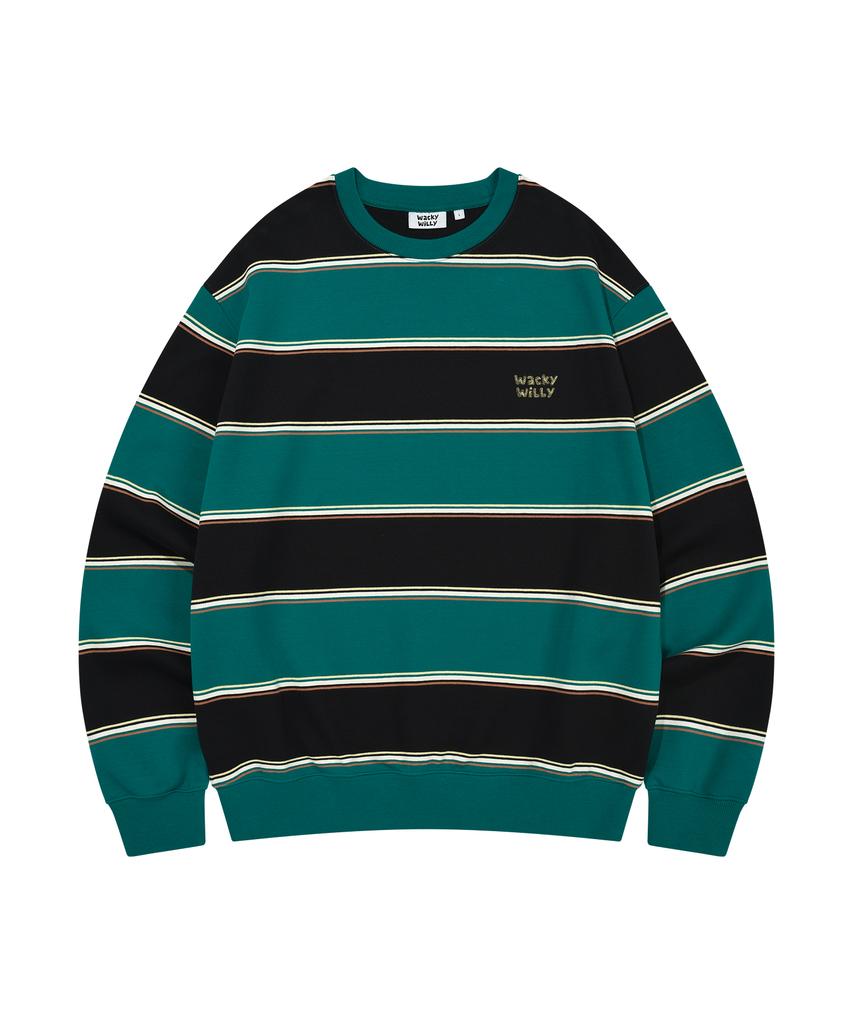 Wacky Willy Multi-Stripe Sweatshirt Green