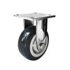 Heavy-Duty Stainless Steel Black Polyurethane Silent Anti-Slip Hand Truck Casters, 18-inch Wear-Resistant.