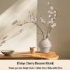 Haihong Yalin Wabi-Sabi Travertine Faux Flower Vase - Light Luxury Decorative Ornament for Living Room Entrance