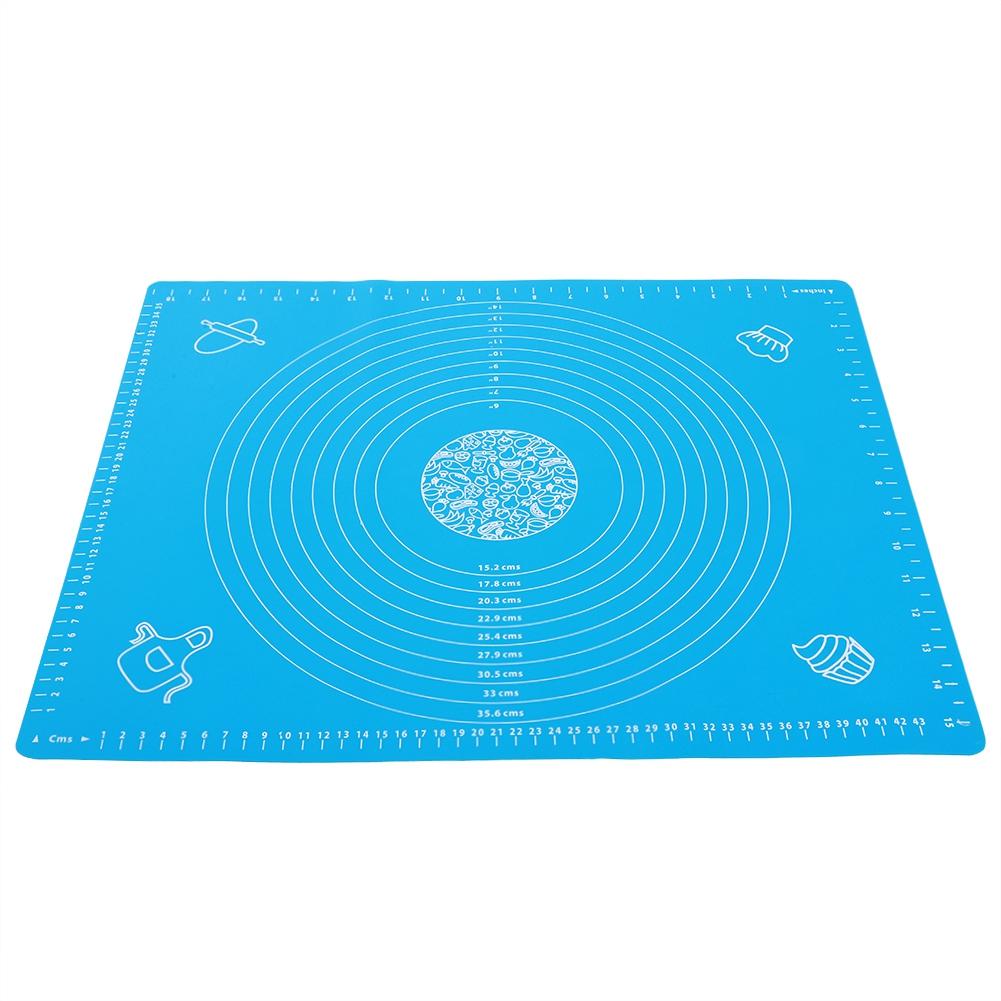 Kök Förtjockad Silikon Kaveldyna Bakmatta med Skalor DIY Bakverktyg Blå 40x50cm